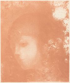 Tete d'Enfant avec Fleurs (Head of a Child with Flowers), 1897. Creator: Odilon Redon