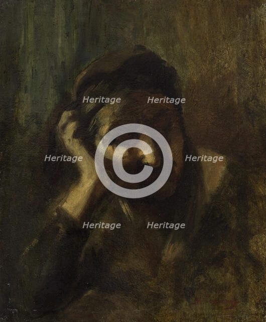 Tête de vieille femme italienne, dite Mère de la Palombella, between 1856 and 1858. Creator: Jean-Baptiste Carpeaux.