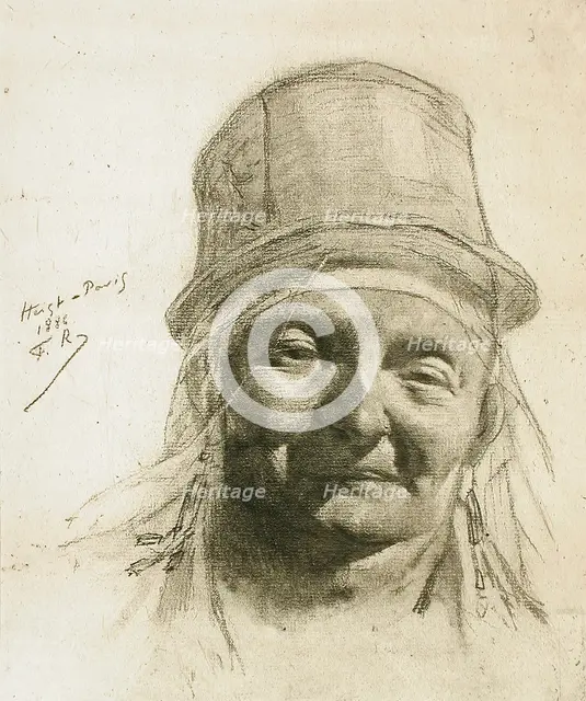 Tête de Zélandaise, 1886. Creator: Félicien Rops.