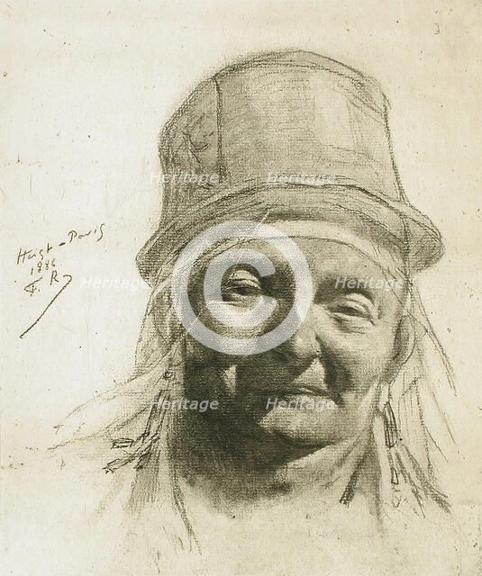 Tête de Zélandaise, 1886. Creator: Félicien Rops.