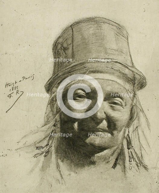 Tête de Zélandaise, 1886. Creator: Félicien Rops.