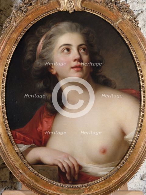 Tête de bacchante, 1783. Creator: Antoine Vestier.