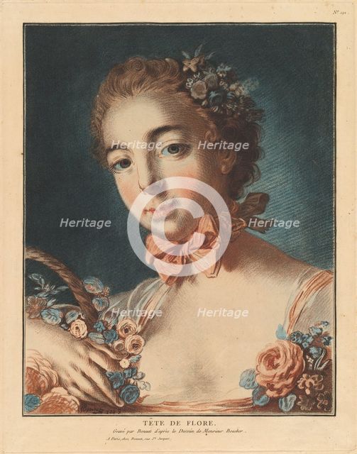 Tête de Flore, 1769. Creator: Louis Marin Bonnet.