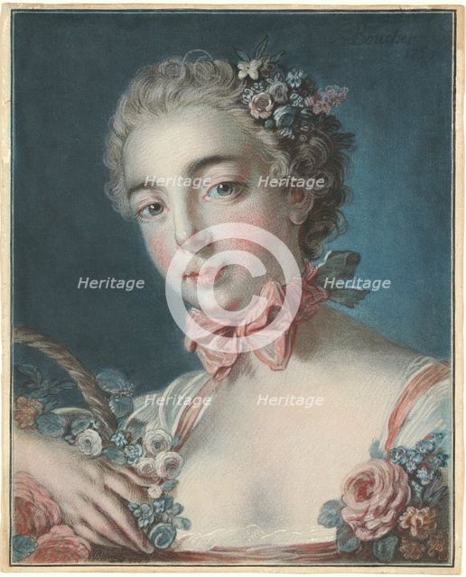 Tête de Flore (Head of Flora), 1769. Creator: Louis Marin Bonnet.