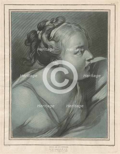 Tête de Putiphar (Head of Potiphar's Wife), 1773. Creator: Louis Marin Bonnet.
