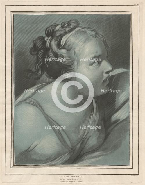 Tête de Putiphar (Head of Potiphar's Wife), 1773. Creator: Louis Marin Bonnet.