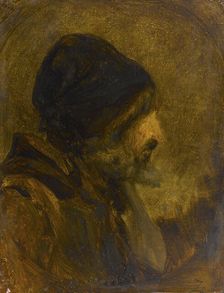 Tête d'homme, d'après Rembrandt, c.1853. Creator: Felix Francois Georges Philibert Ziem