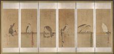Tethered Hawks, before 1606. Creator: Soga Chokuan