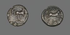 Tetradrachm (Coin) Depicting a Charioteer, 5th century BCE. Creator: Unknown