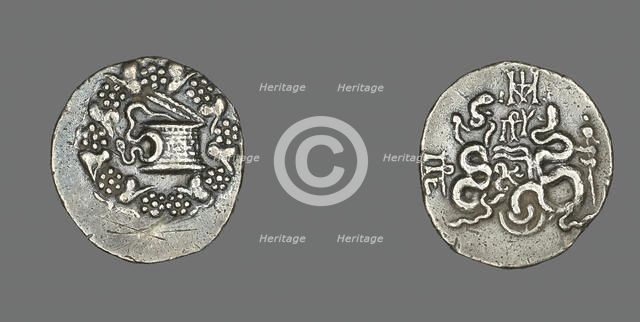 Tetradrachm (Coin) Depicting a Cista with Snake, 133-67 BCE. Creator: Unknown.