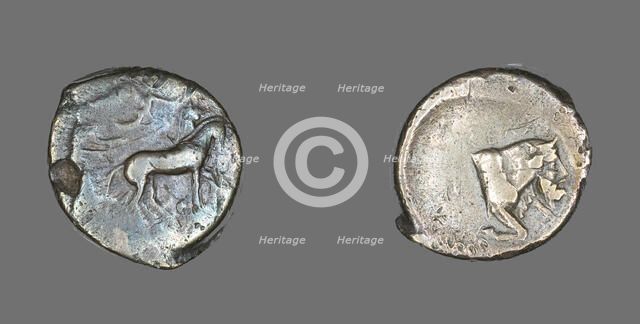 Tetradrachm (Coin) Depicting Quadriga and Charioteer, 460-430 BCE. Creator: Unknown.