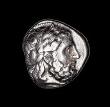 Tetradrachm (Coin) Depicting the God Zeus, 359-336 BCE. Creator: Unknown