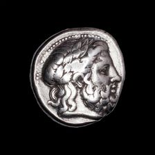 Tetradrachm (Coin) Depicting the God Zeus, 359-336 BCE. Creator: Unknown