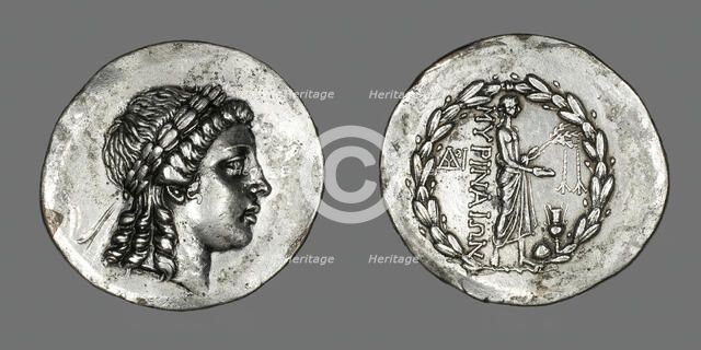 Tetradrachm (Coin) Depicting the God Apollo Gryneios, 189 BCE or later. Creator: Unknown.