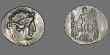 Tetradrachm (Coin) Depicting the God Dionysos, after 146 BCE. Creator: Unknown