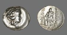 Tetradrachm (Coin) Depicting the God Dionysos, after 146 BCE. Creator: Unknown