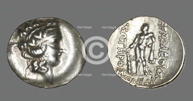 Tetradrachm (Coin) Depicting the God Dionysos, after 146 BCE. Creator: Unknown.