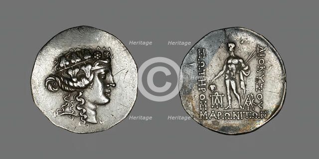 Tetradrachm (Coin) Depicting the God Dionysos, mid-2nd century BCE. Creator: Unknown.
