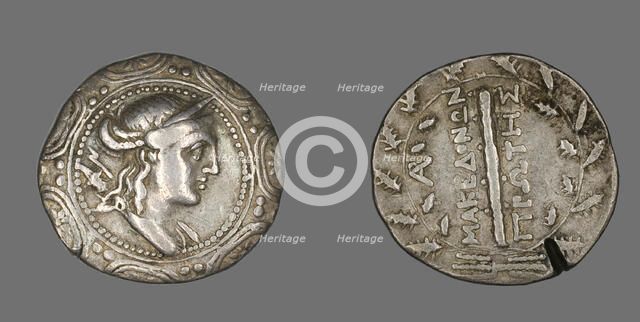 Tetradrachm (Coin) Depicting the Goddess Artemis Tauropolis, 158-149 BCE. Creator: Unknown.