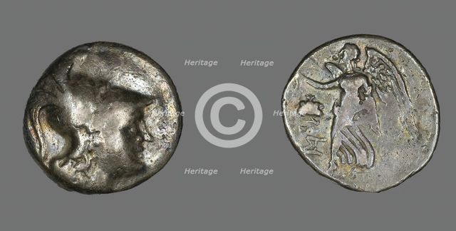 Tetradrachm (Coin) Depicting the Goddess Athena, 190-36 BCE. Creator: Unknown.