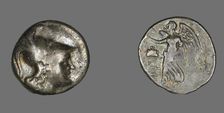 Tetradrachm (Coin) Depicting the Goddess Athena, 190-36 BCE. Creator: Unknown