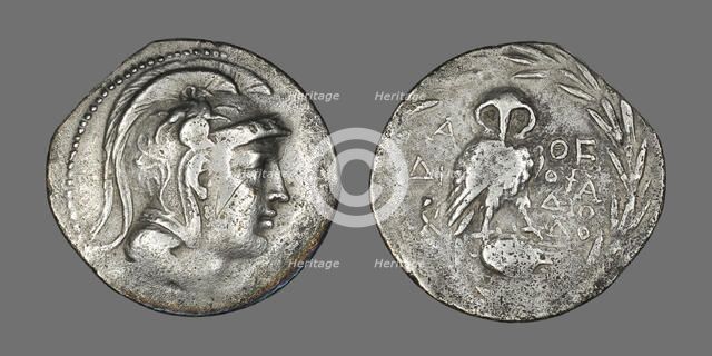 Tetradrachm (Coin) Depicting the Goddess Athena, 196-187 BCE. Creator: Unknown.
