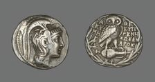 Tetradrachm (Coin) Depicting the Goddess Athena, about 163 BCE. Creator: Unknown
