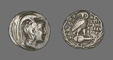 Tetradrachm (Coin) Depicting the Goddess Athena, about 163 BCE. Creator: Unknown