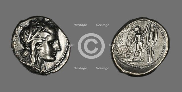Tetradrachm (Coin) Depicting the Goddess Persephone, 310-305 BCE. Creator: Unknown.