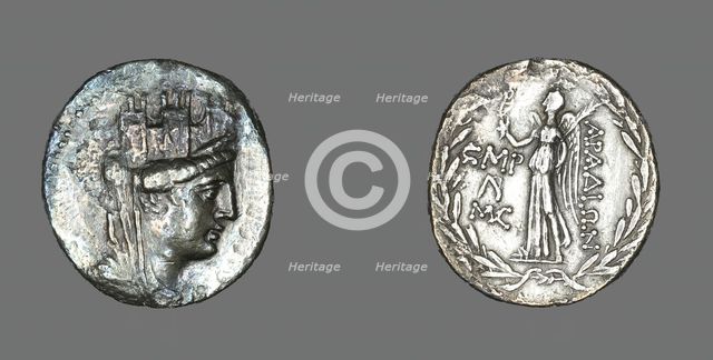 Tetradrachm (Coin) Depicting the Goddess Tyche, 114-113 BCE. Creator: Unknown.