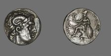 Tetradrachm (Coin) Portraying Alexander the Great, 297-281 BCE, issued by King Lysimachus of Thrace. Creator: Unknown