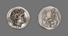 Tetradrachm (Coin) Portraying Alexander the Great, 297-281 BCE, issued by King Lysimachus of Thrace. Creator: Unknown