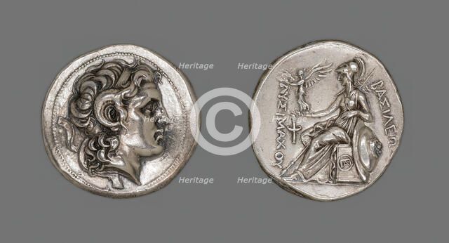 Tetradrachm (Coin) Portraying Alexander the Great, 297-281 BCE, issued by King Lysimachus of Thrace. Creator: Unknown.