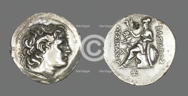 Tetradrachm (Coin) Portraying Alexander the Great, 297-281 BCE, issued by King Lysimachus..., (306-2 Creator: Unknown.