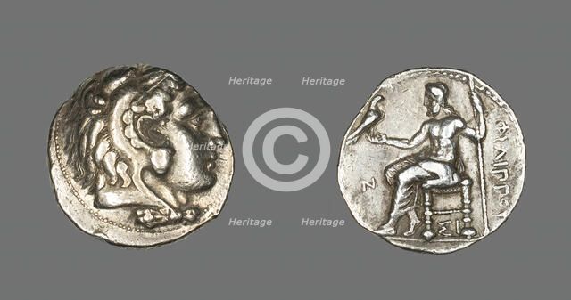 Tetradrachm (Coin) Portraying Alexander the Great as Herakles, 323-317 BCE. Creator: Unknown.