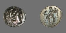 Tetradrachm (Coin) Portraying Alexander the Great as Herakles, 336-323 BCE. Creator: Unknown
