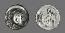 Tetradrachm (Coin) Portraying Alexander the Great as Herakles, 336-323 BCE. Creator: Unknown