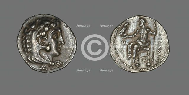 Tetradrachm (Coin) Portraying Alexander the Great Wearing the Head of the Nemean..., 336-323 BCE. Creator: Unknown.