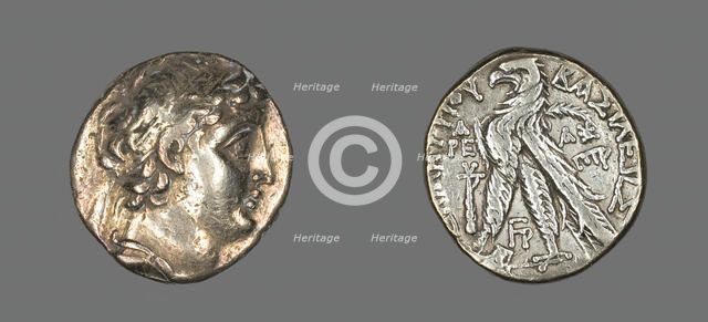 Tetradrachm (Coin) Portraying Demetrius II Nikator of Syria, 130-129 BCE, (145-139 BCE and 129-125 B Creator: Unknown.