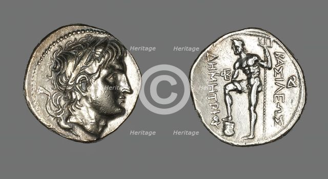 Tetradrachm (Coin) Portraying Demetrios I of Macedonia, 289-288 BCE. Creator: Unknown.