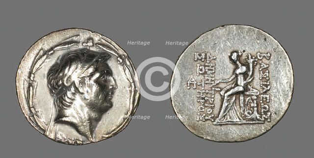 Tetradrachm (Coin) Portraying Demetrios I Soter, 162-150 BCE, Reign of Demetrios I Soter. Creator: Unknown.