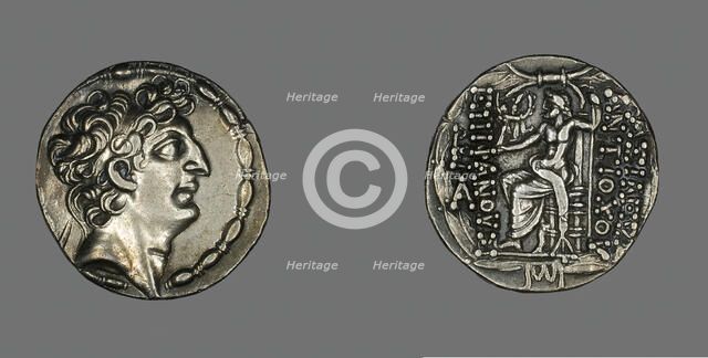 Tetradrachm (Coin) Portraying Emperor Antiochos VIII Grypos, 104-96 BCE, (121-96 BCE). Creator: Unknown.
