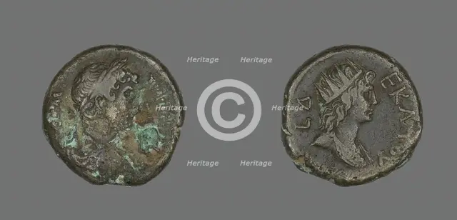 Tetradrachm (Coin) Portraying Emperor Hadrian, 117-138. Creator: Unknown.