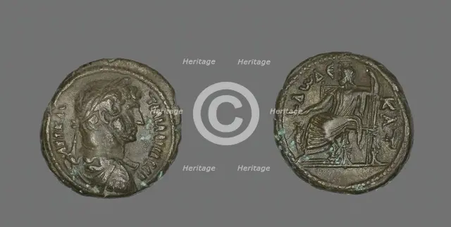 Tetradrachm (Coin) Portraying Emperor Hadrian, 117-138. Creator: Unknown.