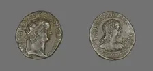 Tetradrachm (Coin) Portraying Emperor Nero, 64-65. Creator: Unknown