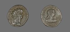 Tetradrachm (Coin) Portraying Emperor Nero, 64-65. Creator: Unknown
