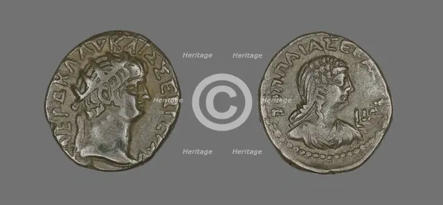 Tetradrachm (Coin) Portraying Emperor Nero, 64-65. Creator: Unknown.