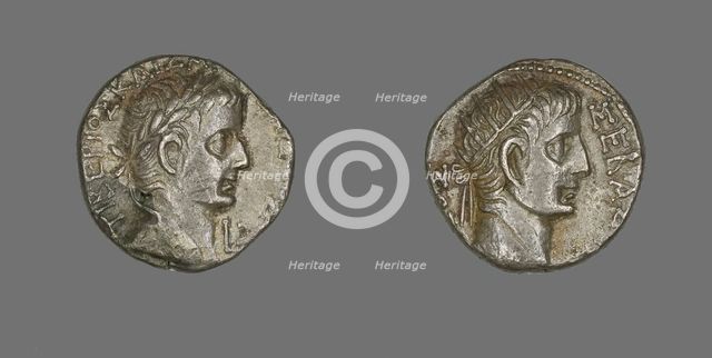 Tetradrachm (Coin) Portraying Emperor Tiberius, 14-37 CE. Creator: Unknown.