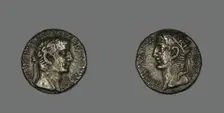 Tetradrachm (Coin) Portraying Emperor Tiberius, 32 CE. Creator: Unknown