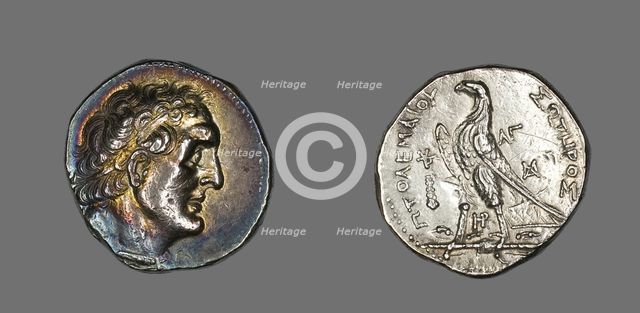 Tetradrachm (Coin) Portraying King Ptolemy I, 253-252 BCE, reign of Ptolemy II (285-247 BCE). Creator: Unknown.